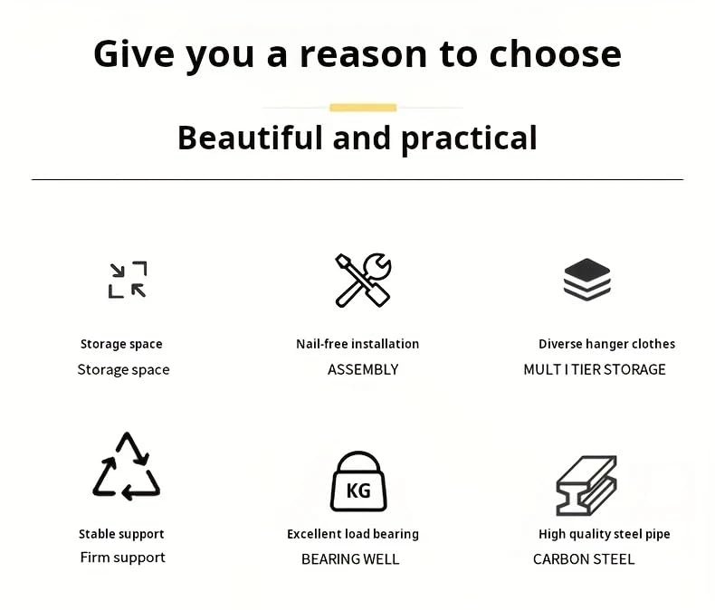 👗 Porte-Vêtements Pliable avec Roues - Image 5